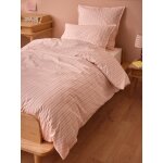 Housse de couette percale de coton marcelle rose