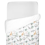 Housse de couette r�versible pour enfant safari safari, vert, gris, blanc