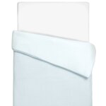 Housse de couette rversible gaze de coton & nid d'abeille bleu
