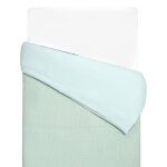 Housse de couette rversible gaze de coton & nid d'abeille vert