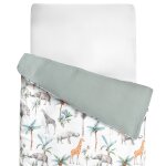 Housse de couette rversible safari safari, vert, gris, blanc