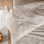 Housse de couette satin de coton bio lav� 1 personne lin