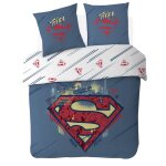 Housse de couette superman dc comics coton bleu