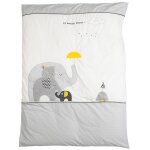 Housse de couette et taie en coton - babyfan gris