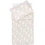 Housse de couette + taie d'oreiller beige, blanc