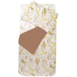 Housse de couette + taie d'oreiller blanc, beige, �cru