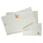 Housse de couette et taie d'oreiller coton - botanica vert tilleul