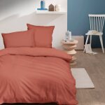 Housse de couette unie en coton, coton lav� terre cuite
