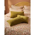 Housse de coussin en velours c�tel� bronze