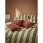 Housse de coussin en velours c�tel� marron glace