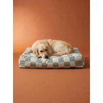 Housse matelas coton rectangle carreaux bleu