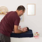 Housse de matelas � langer bleu marine