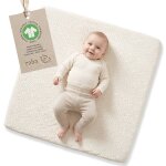 Housse de matelas � langer en coton bio motif pois en relief seashells ecru