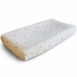 Housse de matelas � langer en coton bio rainbows (72 x 48 cm) ecru