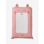 Housse matelas  langer personnalisable chat rose imprim