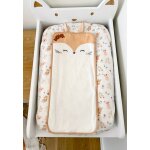 Housse de matelas � langer + tapis de change praline peche