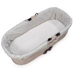 Housse de nacelle avec �lastiques + drap - housse pour nacelle botton rayures beige