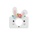 Housse en silicone lapin des fleurs blanc