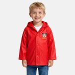 Imperm�able � capuche imprim�, boutons pression mickey rouge
