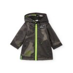 Imperm�able pour gar�on avec capuche et d�tails contrastants gris fonc�