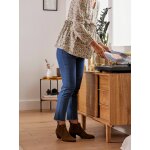 Jean droit effiloch� de grossesse entrejambe 68 cm bleu denim