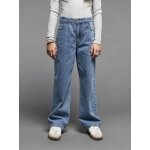 Jean droit fille bleu moyen