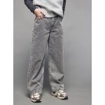 Jean droit fille denim gris