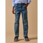 Jean droit gar�on bleu moyen uni