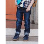 Jean droit garon  revers denim brut