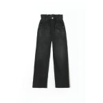 Jeans droite regular large, longueur 34 black / black
