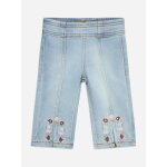 Jean fille � broderies light - blue denim