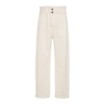 Jean fille paperbag blanc