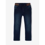 Jean garon droit facile  enfiler denim effet molleton brut fonce