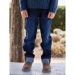 Jean gar�on droit � revers denim brut