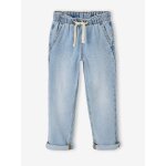Jean gar�on large facile � enfiler denim bleached