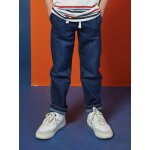Jean gar�on large facile � enfiler denim brut