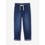 Jean gar�on large facile � enfiler denim brut
