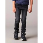 Jean gar�on slim morphologique fin denim gris fonce
