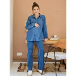 Jean de grossesse large denim brut
