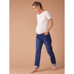 Jean de grossesse mom slim fit bandeau dtachable bleu fonc