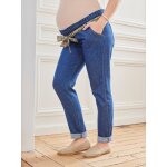 Jean grossesse volume paper bag avec ceinture denim brut