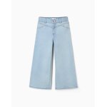 Jean � jambe large en coton bleu clair