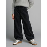 Jean large fille � strass denim black