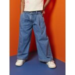 Jean large à pinces fille bleu moyen Jean large à pinces fille bleu moyen
