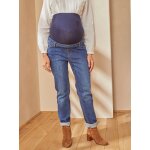 Jean mom de grossesse bandeau sans couture denim brut