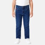 Jean slim 5 poches, coupe droite bleu stone