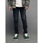 Jean slim gar�on effet destroy denim black