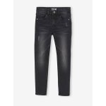 Jean slim morphologik fille tour de hanches large avec usures denim black