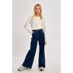 Jean taille haute, coupe �vas�e denim dark blue