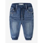 Jean thermique b�b� baggy - fit doubl� polaire name it, tour de taille r�glable bleu jean